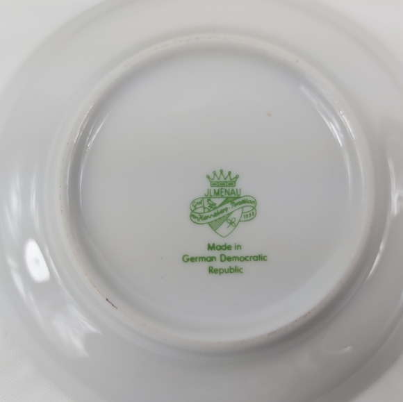 - JLMeneau 5 porcelain saucers Floral design (Z14) - Picture 2 of 8